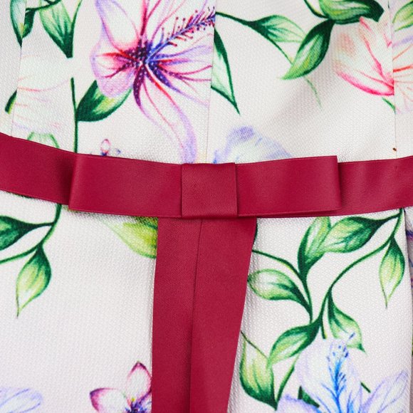 NEW Marchesa Notte Strapless Floral Gown Lilac 12 - Picture 7 of 11